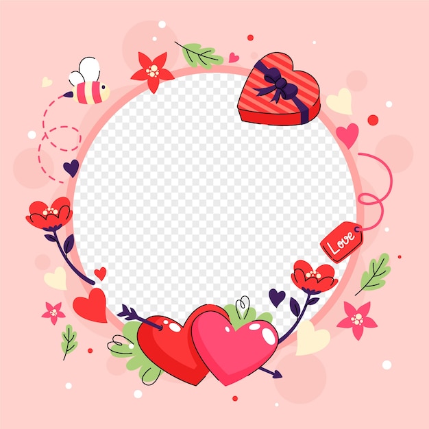 Modello di cornice per foto amore disegnato a mano