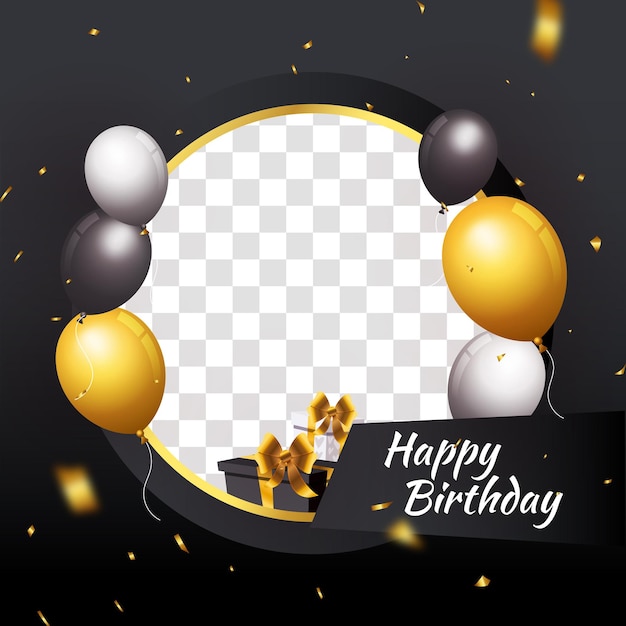 Modello di cornice per social media di buon compleanno