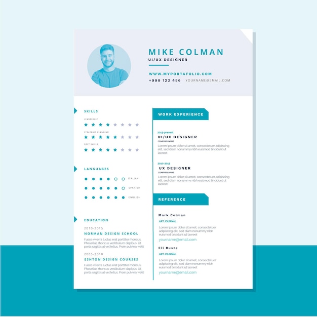 Modello di curriculum vitae moderno documenti