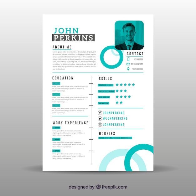 Modello di curriculum vitae piatto