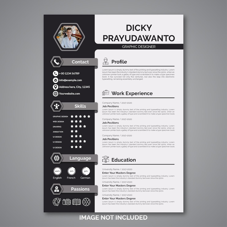 Vettore modello di curriculum vitae professionale