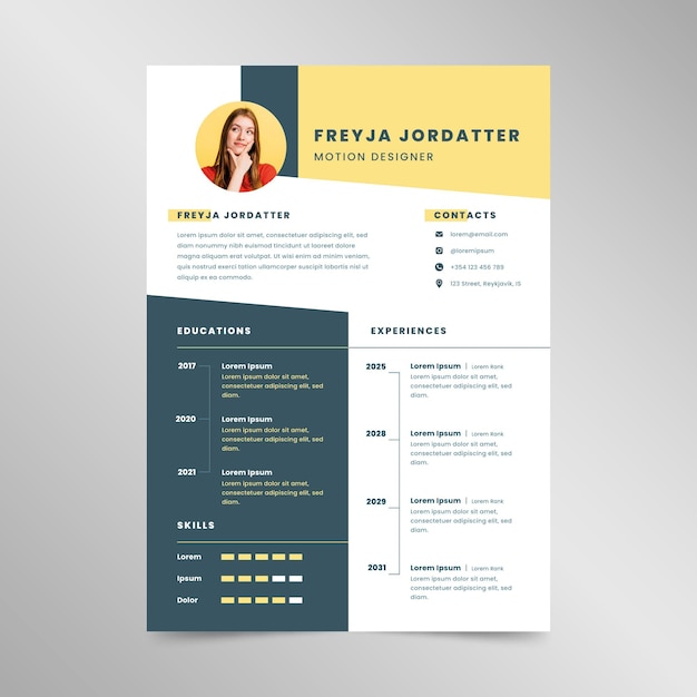 Modello di CV con il concetto moderno