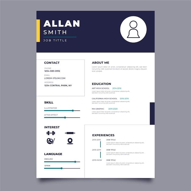 Modello di cv minimalista