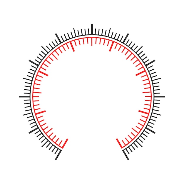 Modello di dashboard di misurazione rotondo con due grafici Navigatore o scala dello strumento indicatore