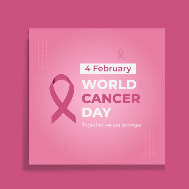 Modello di design del banner della campagna contro il cancro rosa sui social media creativo e pulito