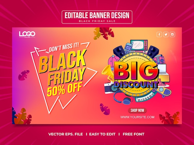 Modello di design del Black Friday