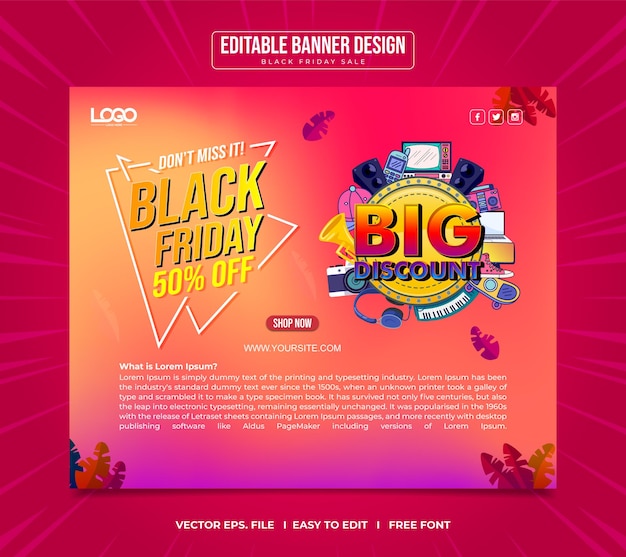 Modello di design del Black Friday