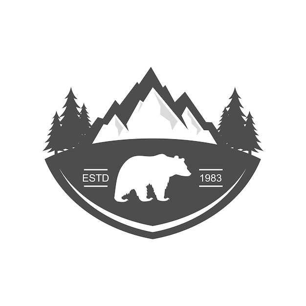 Modello di design del logo all&#39;aperto e avventura