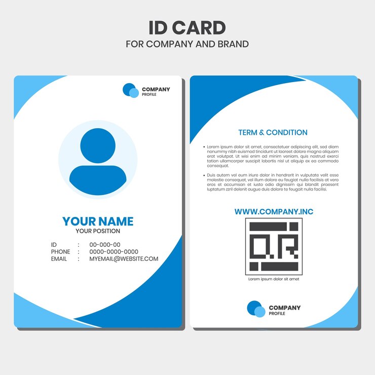 Vettore modello di design della carta d'identità con sfondo cool