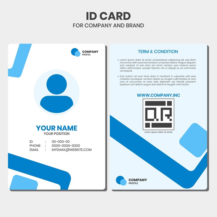 Vettore modello di design della carta d'identità con sfondo cool
