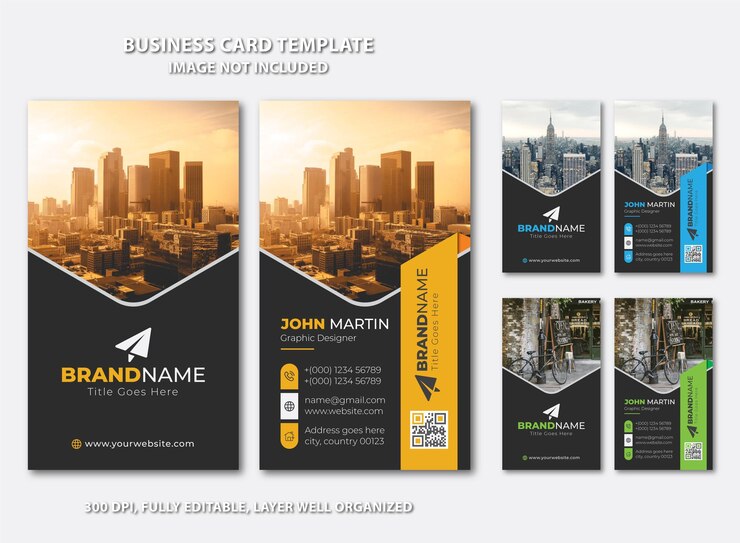 Modello di design elegante biglietto da visita con sfondo nero