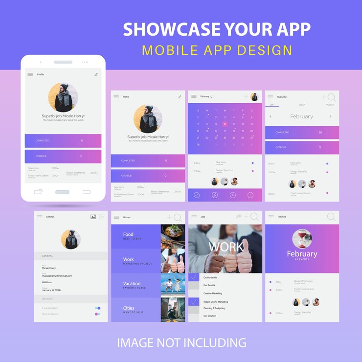 Vettore modello di design per app mobili