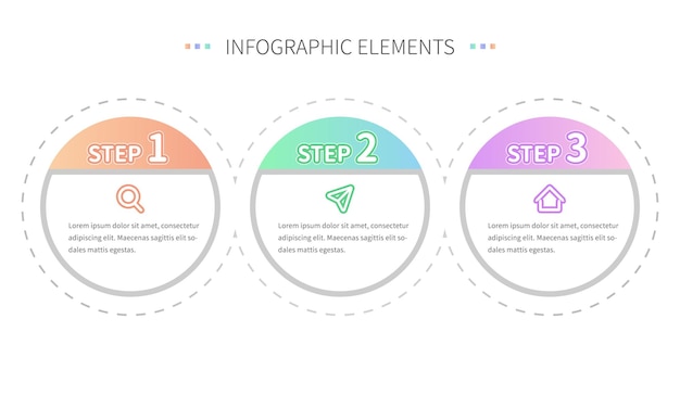 Modello di diagramma a passi circolare, che può essere utilizzato per infografiche nelle presentazioni aziendali