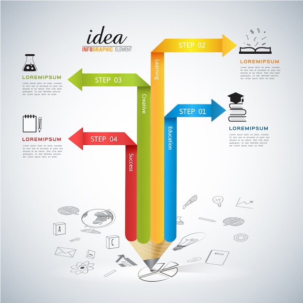 Modello di disegno a matita infografica