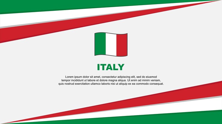 Vettore modello di disegno astratto della bandiera dell'italia banner del giorno dell'indipendenza dell'italia illustrazione vettoriale dei cartoni animati italia design