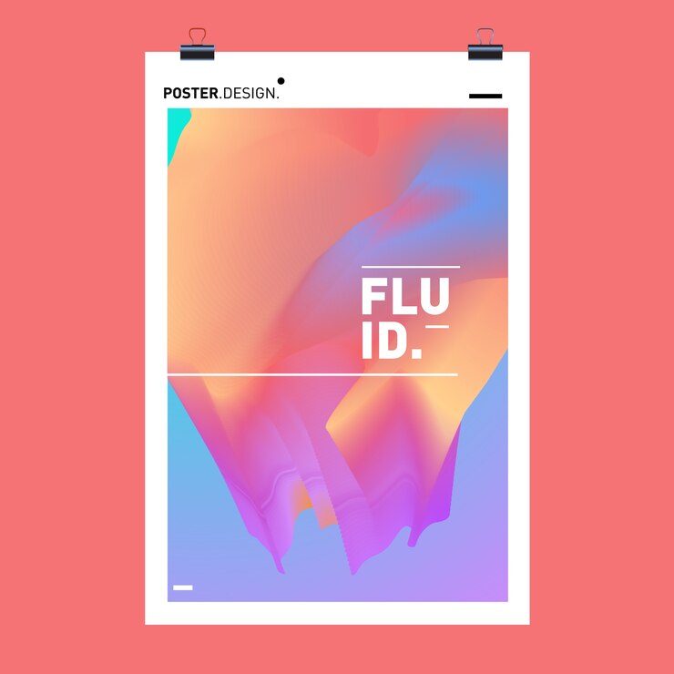 Vettore modello di disegno astratto fluido onda poster vettoriale