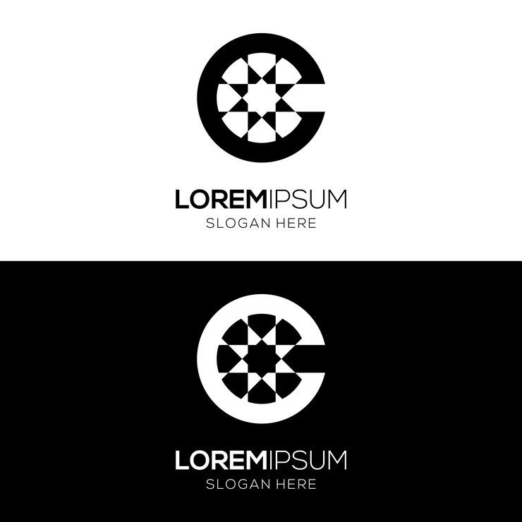 Vettore modello di disegno del logo islamico decorativo lettera c