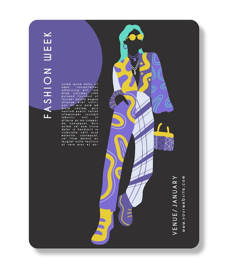 Vettore modello di disegno del manifesto di lady fashion. illustrazione vettoriale di stile minimalista.