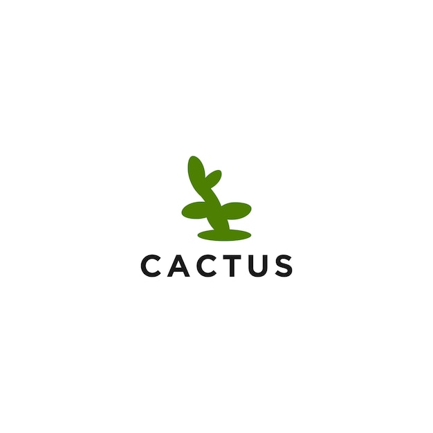 Modello di disegno dell'icona di vettore di logo di cactus