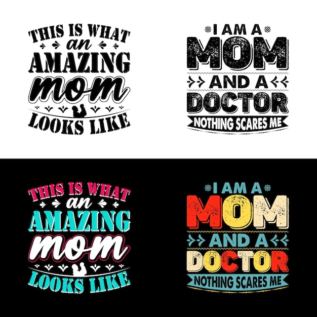 Modello di disegno della maglietta di tipografia di festa della mamma