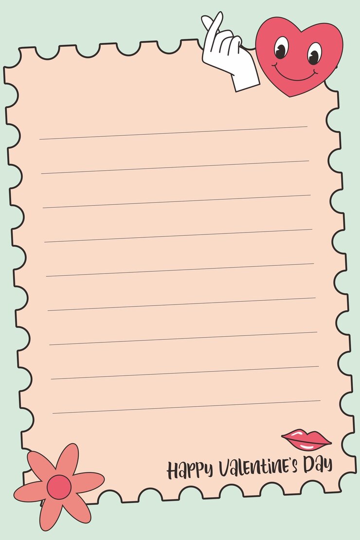 Vettore modello di disegno della nota di felice giorno di san valentino