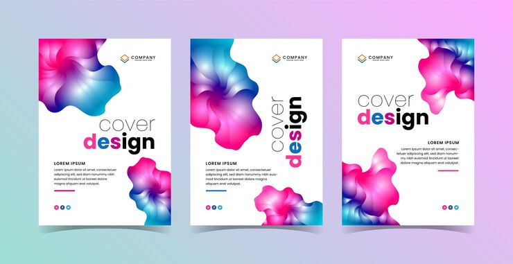 Vettore modello di disegno di copertina fluido colorato