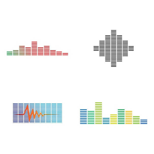 Modello di disegno di illustrazione vettoriale di onde sonore