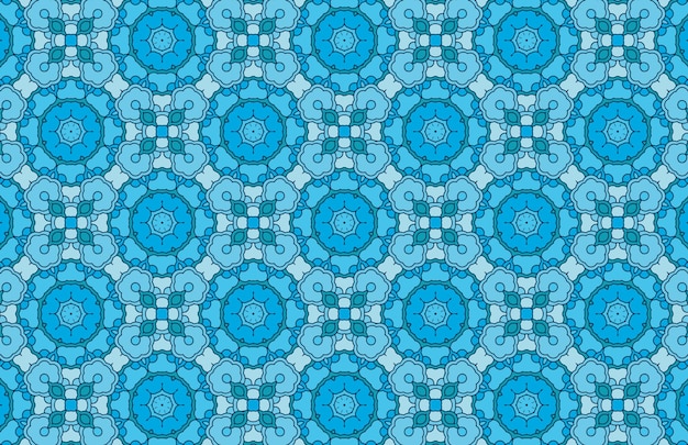 Modello di disegno mandala blu