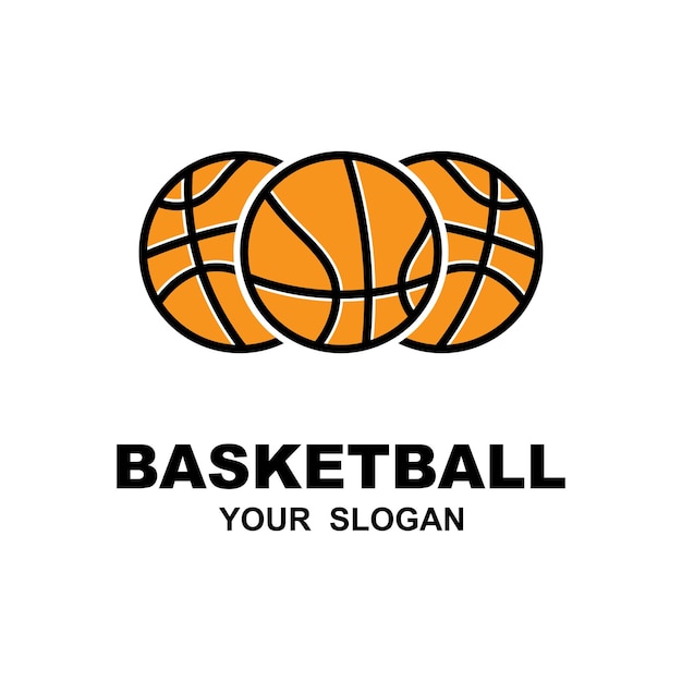 Modello di disegno vettoriale del logo del basket