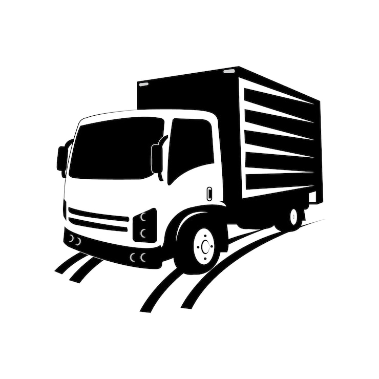Vettore modello di disegno vettoriale del logo dell'icona del camion