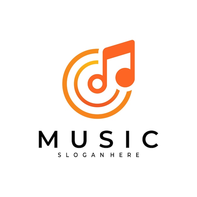 Modello di disegno vettoriale del logo musicale