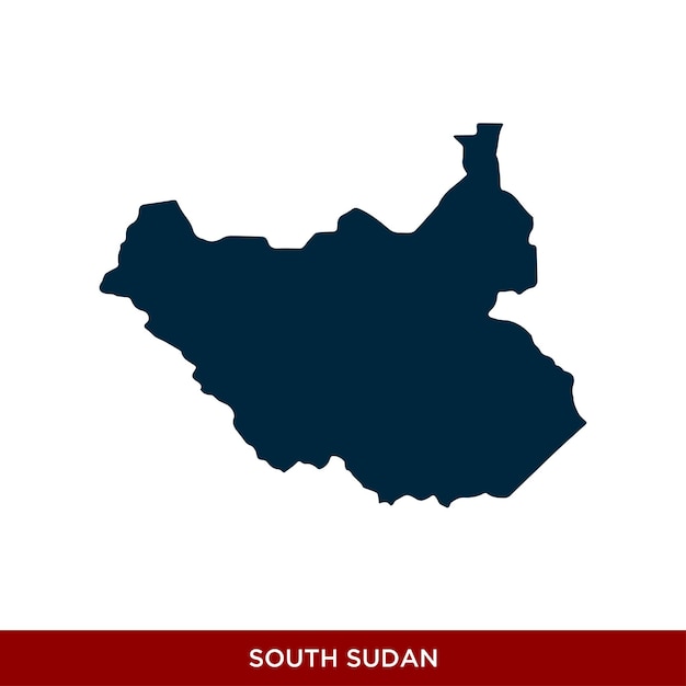 Modello di disegno vettoriale dell'icona della mappa del paese del Sud Sudan