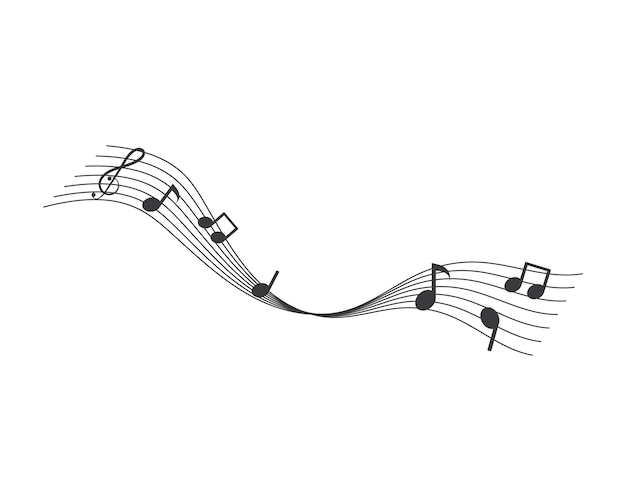 Modello di disegno vettoriale dell'illustrazione della nota musicale