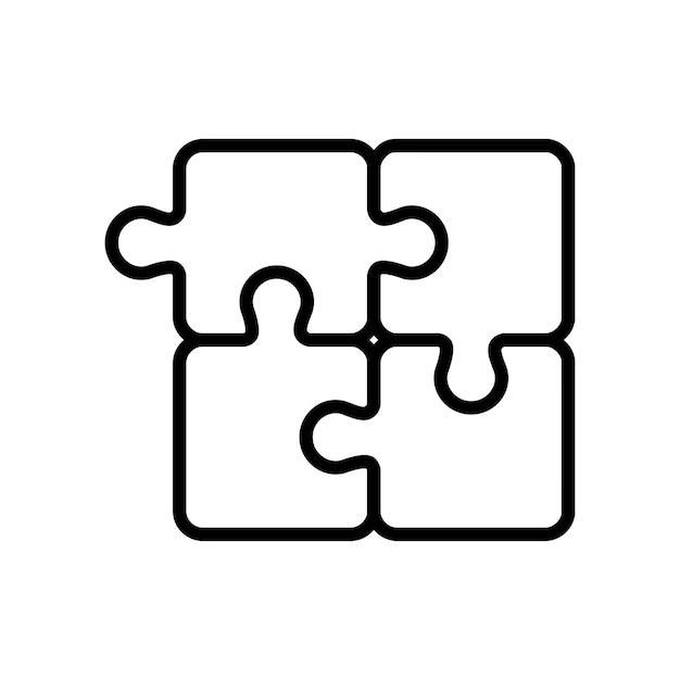 modello di disegno vettoriale di icone puzzle su sfondo bianco