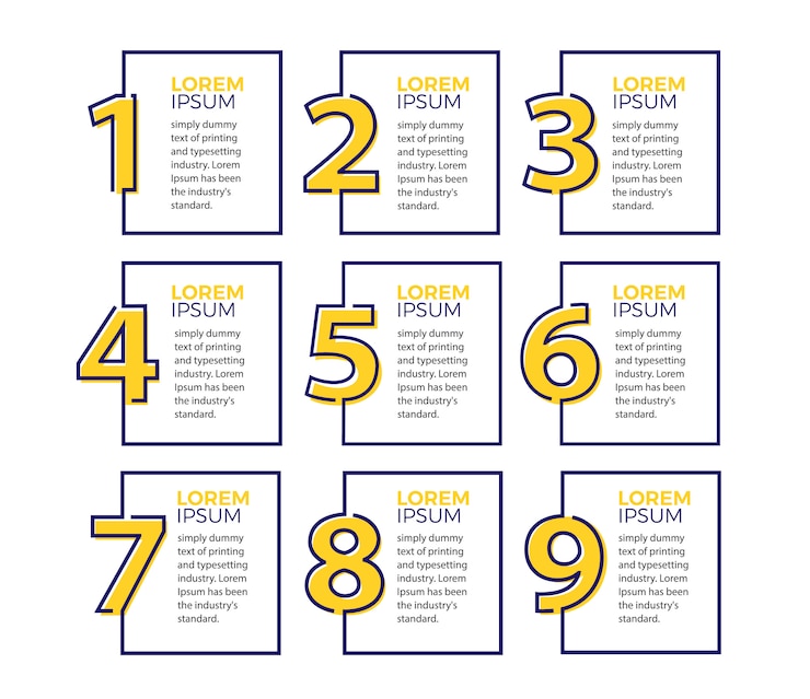 Vettore modello di disegno vettoriale infografica con 9 opzioni