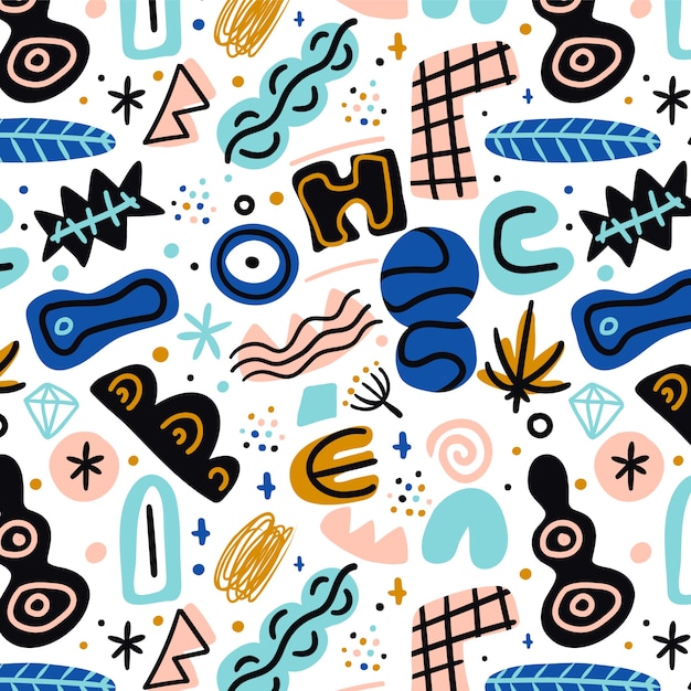 Modello di doodle astratto disegnato a mano