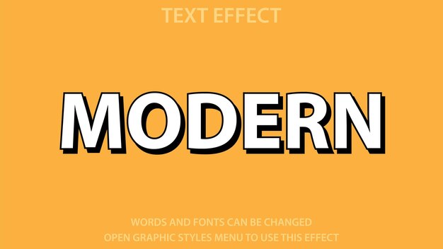 modello di effetto testo di colore bianco in stile moderno con uso 3d in grassetto per logo e marchio aziendale