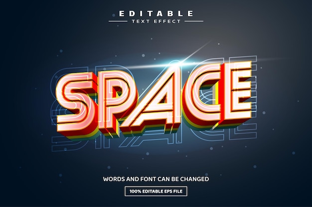 Modello di effetto testo modificabile 3D comico spaziale