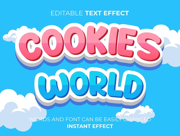 modello di effetto testo mondo dei cookie