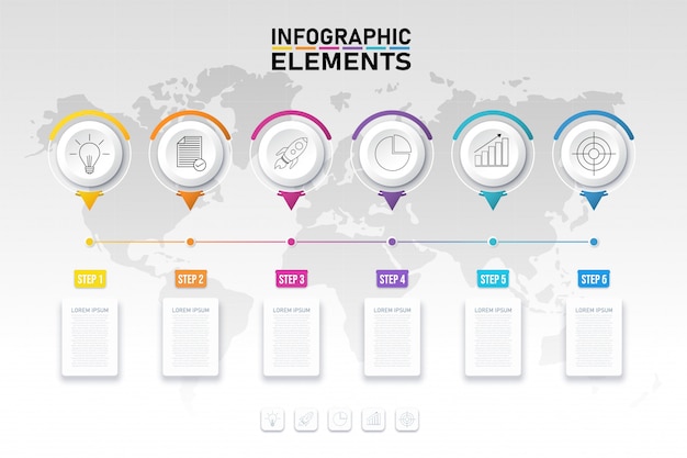 Modello di elementi infografici colorati, opzioni di concetto di business 3D 6.