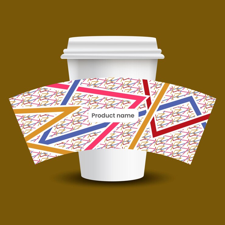 Vettore modello di etichetta caffè disegnato a mano