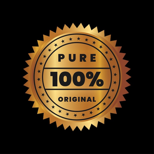 Modello di etichetta color oro marchio originale e formato EPS vettoriale di marca superiore