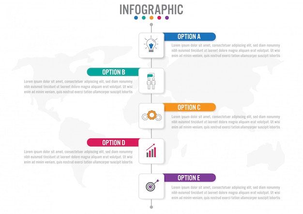 Modello di etichette di affari infographic