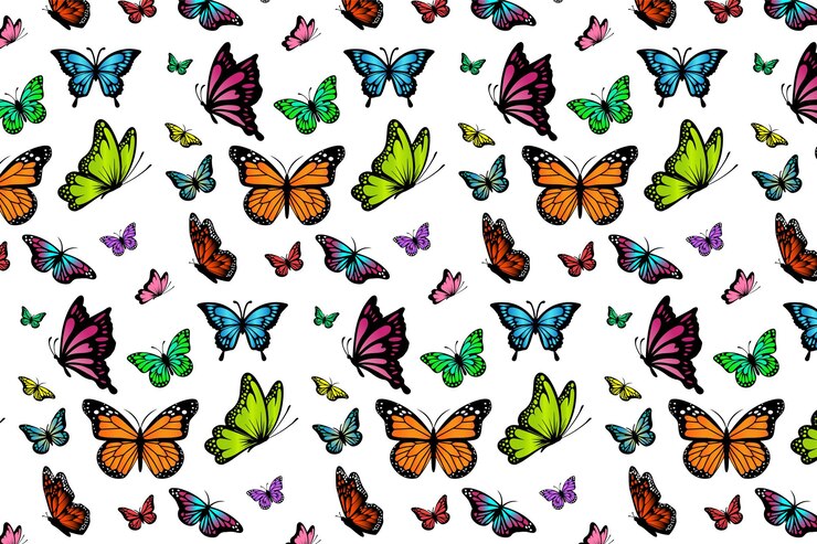 modello di farfalle colorate