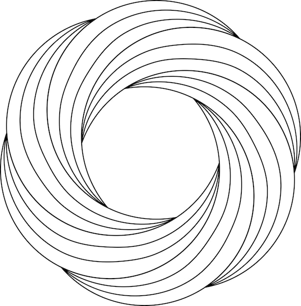 Modello di fiore a vortice circolare con linee più sottili