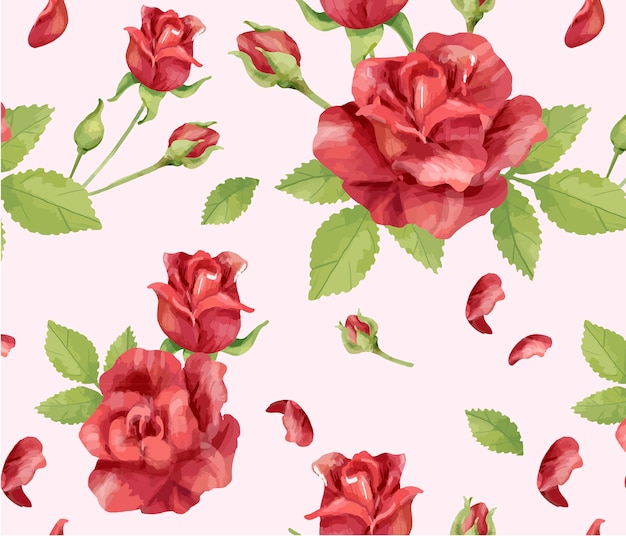 Modello di fiore rosa disegnato a mano