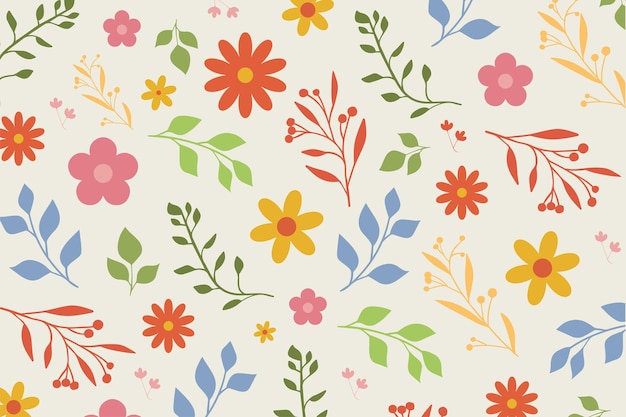 Modello di fiori e foglie senza cuciture
