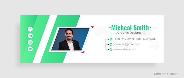 Modello di firma e-mail o design personale della copertina dei social media