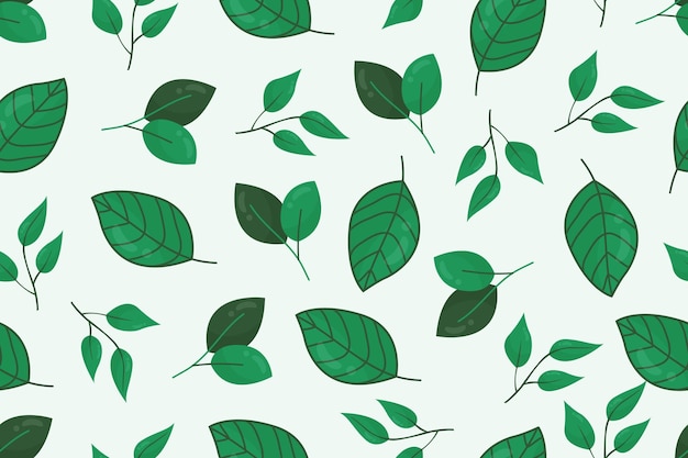 modello di foglia verde astratto disegnato a mano vettoriale