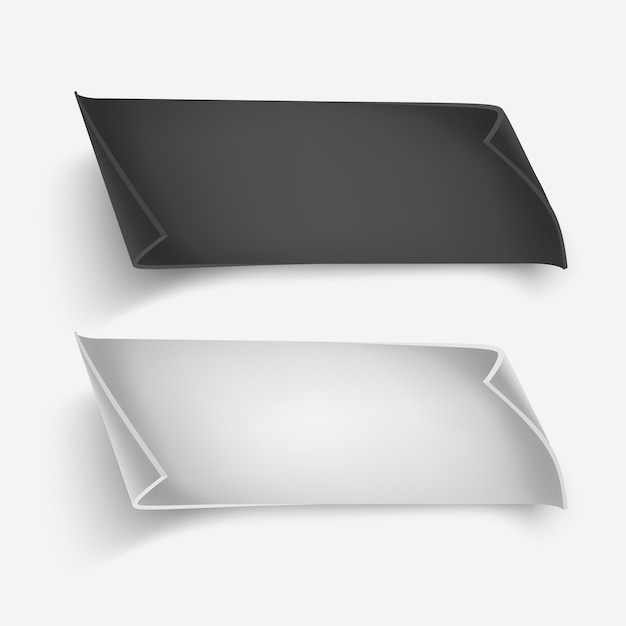 Modello di foglio di carta bianco e nero. Isolato su bianco.